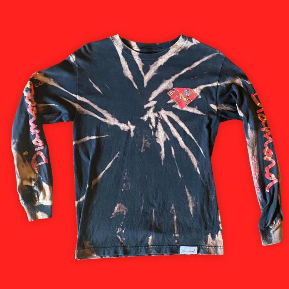 Diamond Supply Co Gold Chain Acid-Wash Tee
